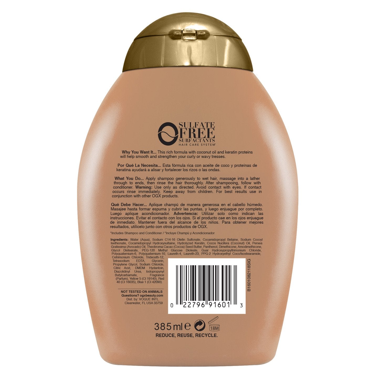 OGX Shampoo Suavizante de Keratina Brasileña  385ml