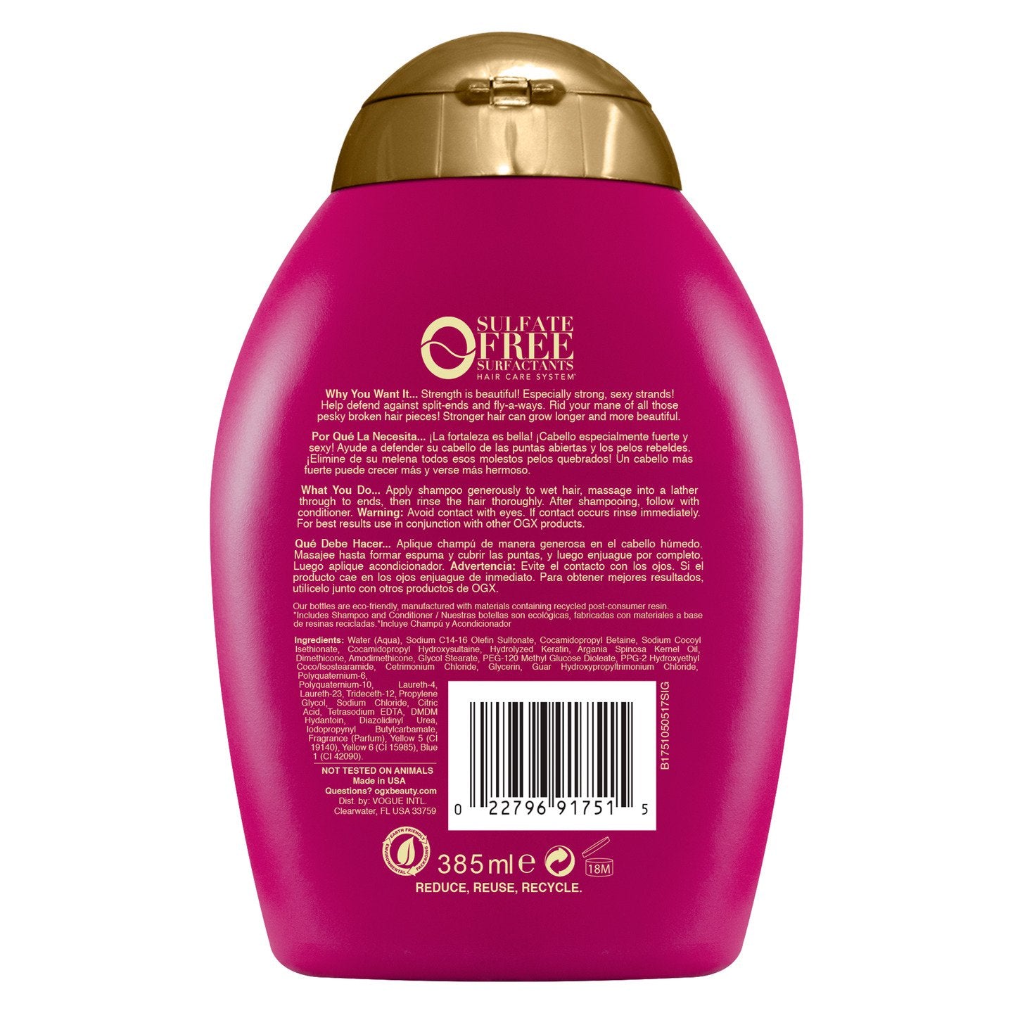 OGX Shampoo Anti Quiebre de Aceite de Keratina 385ml