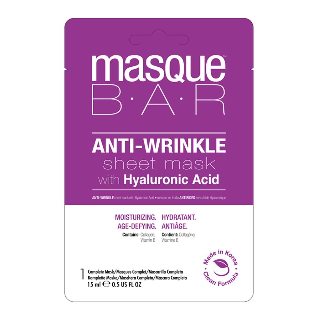 Masque Bar Mascarillas Anti Arrugas de Tela con Acido Hialuronico 15 ml