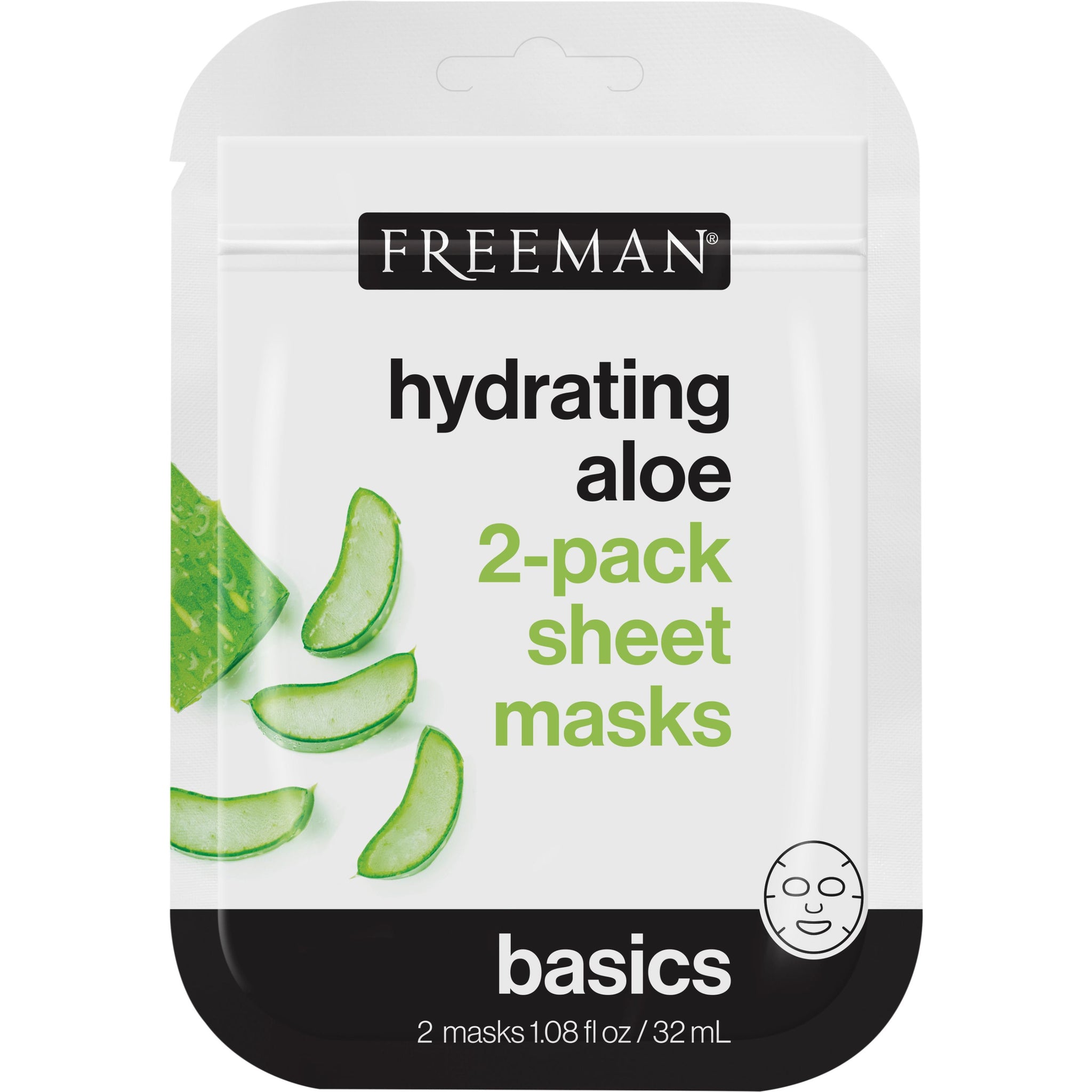 Freeman Basics Mascarillas Faciales Tela Hidratantes Aloe 32 ml