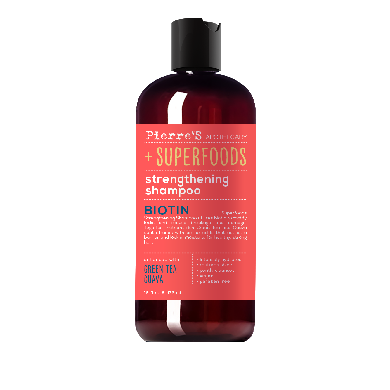 Pierre's Apothecary Shampoo Fortalecedor Biotina y Té Verde 473 ml